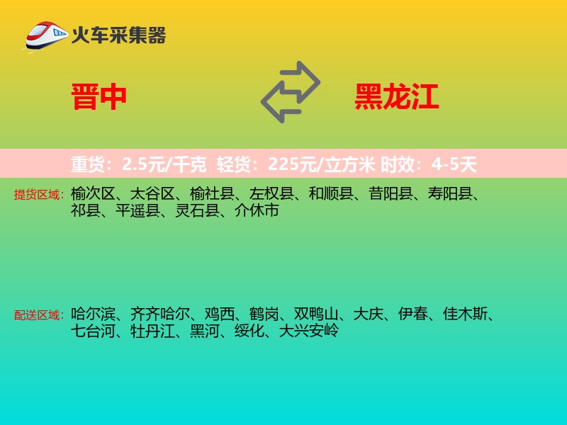 晋中到黑龙江轿车托运