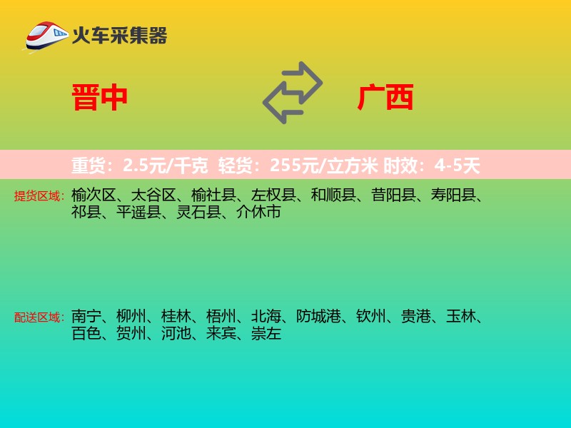 晋中到广西轿车托运