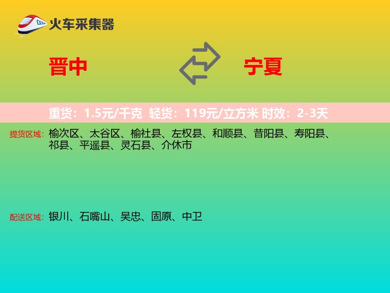 晋中到宁夏长途搬家