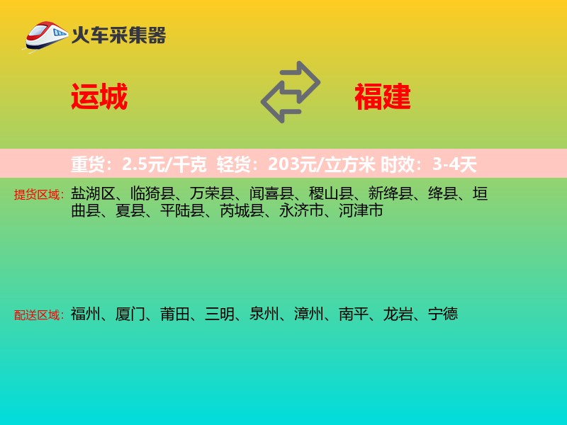 运城到福建长途搬家