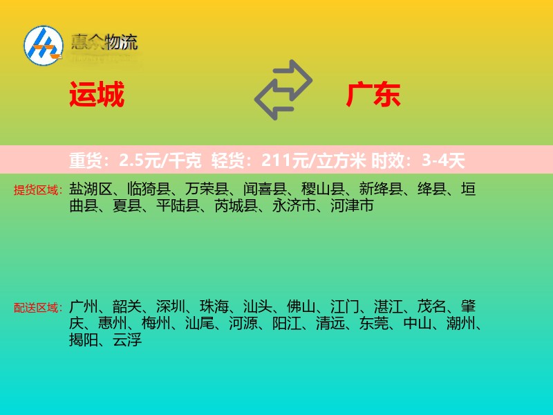 运城到广东长途搬家