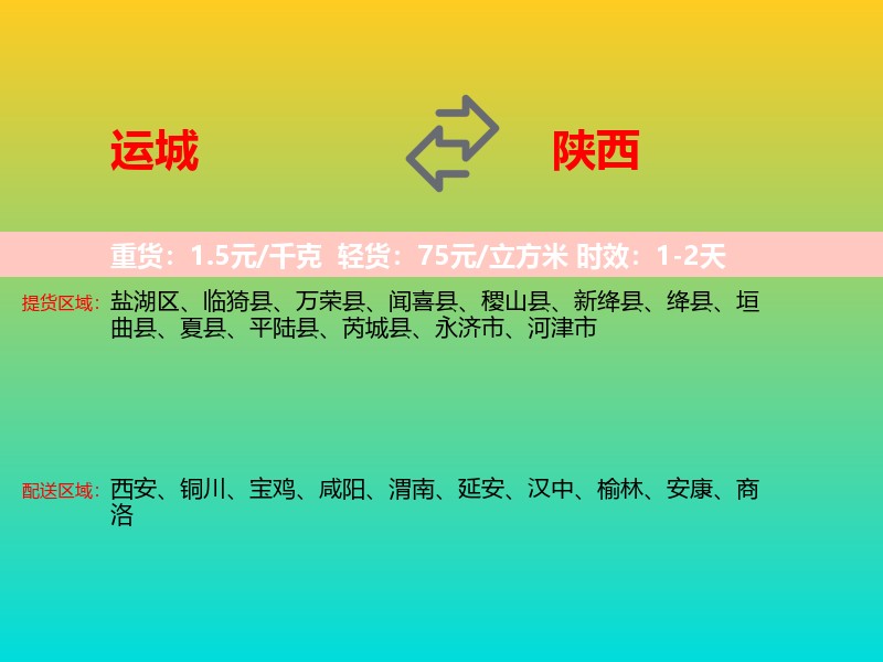 运城到陕西长途搬家