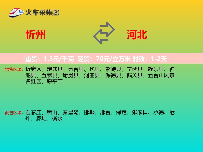 忻州到河北物流专线