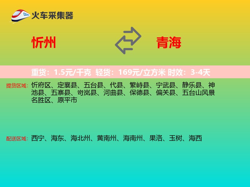 忻州到青海轿车托运