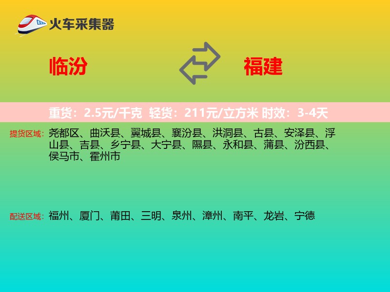 临汾到福建长途搬家