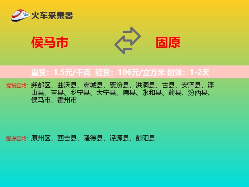 侯马市到固原物流专线