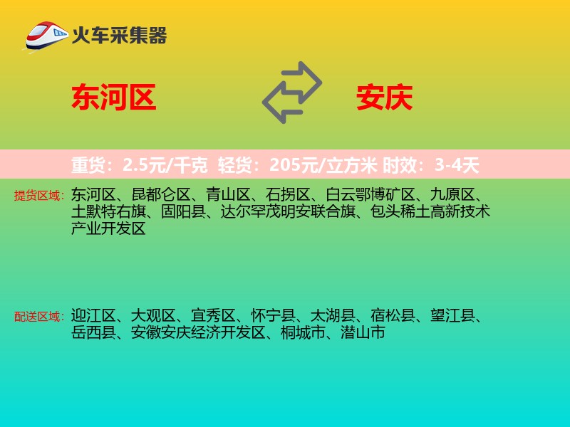 东河区到安庆物流专线