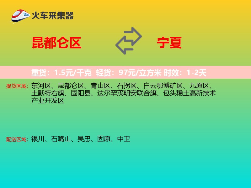 昆都仑区到宁夏长途搬家