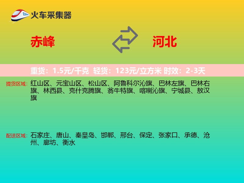 赤峰到河北物流专线