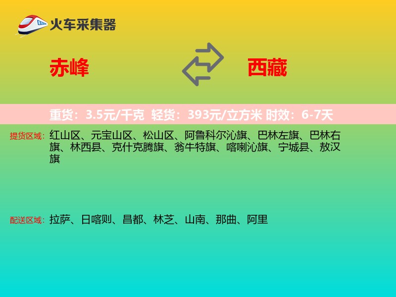 赤峰到西藏物流专线