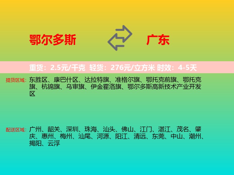 鄂尔多斯到广东长途搬家