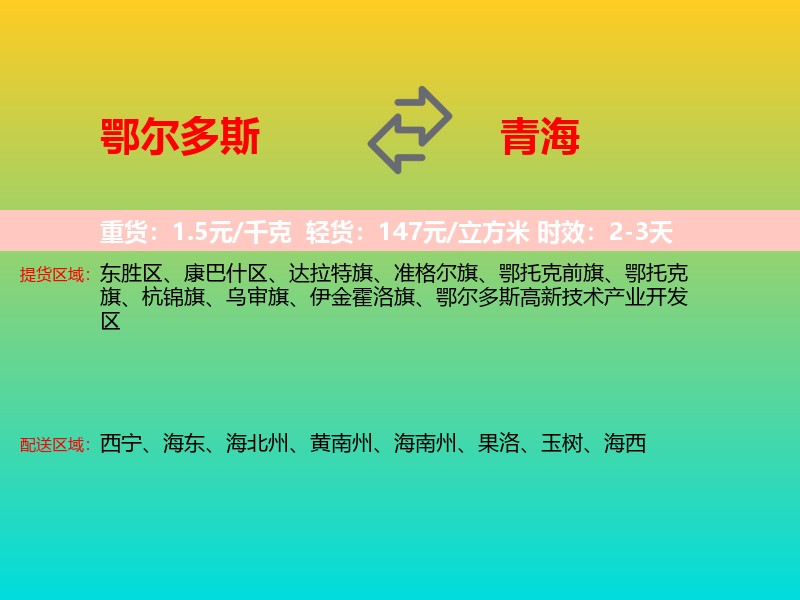 鄂尔多斯到青海长途搬家