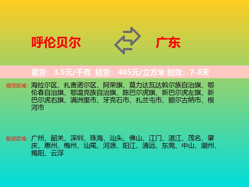 呼伦贝尔到广东长途搬家