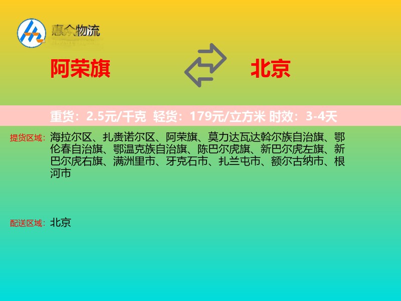 阿荣旗到北京长途搬家