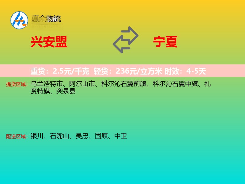 兴安盟到宁夏长途搬家