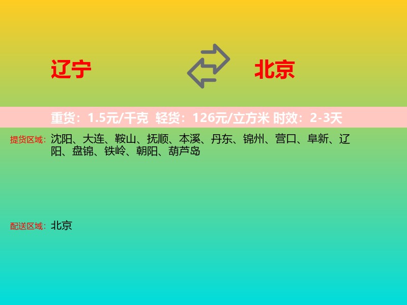 辽宁到北京长途搬家