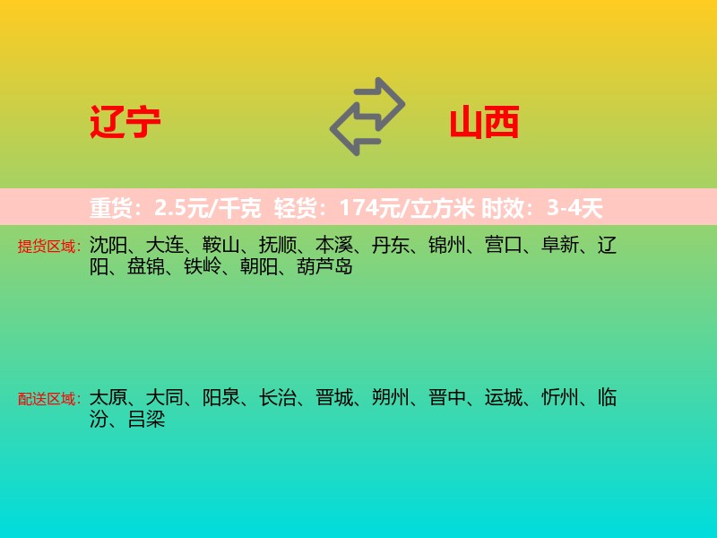 辽宁到山西长途搬家