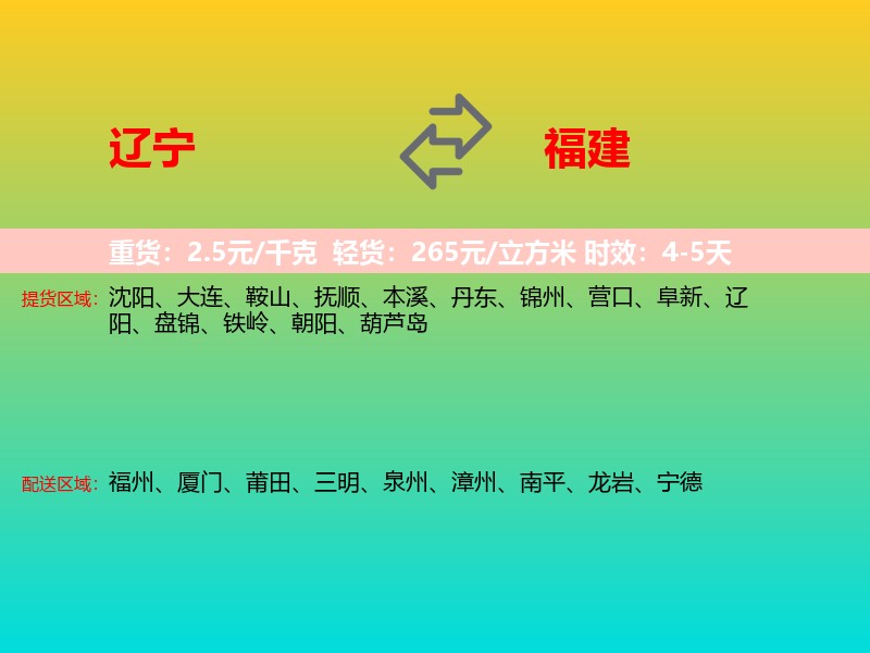 辽宁到福建长途搬家