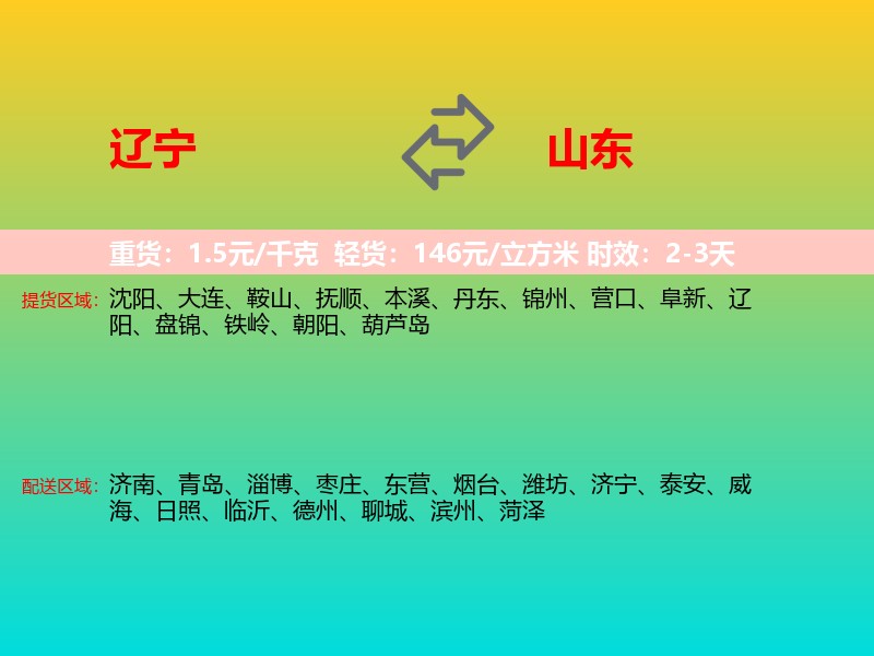 辽宁到山东长途搬家