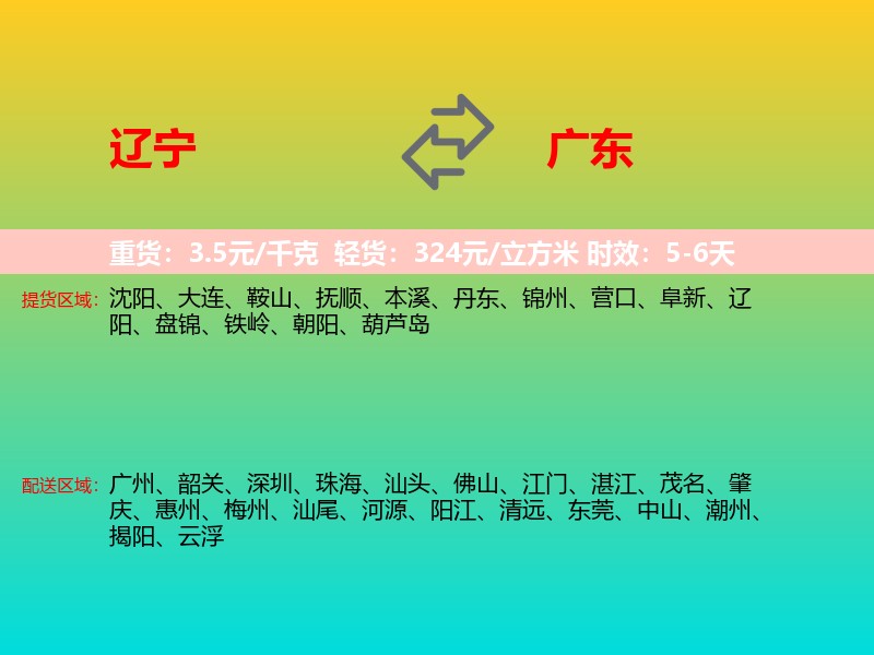 辽宁到广东长途搬家