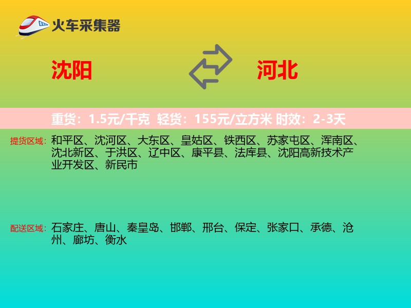 沈阳到河北物流专线