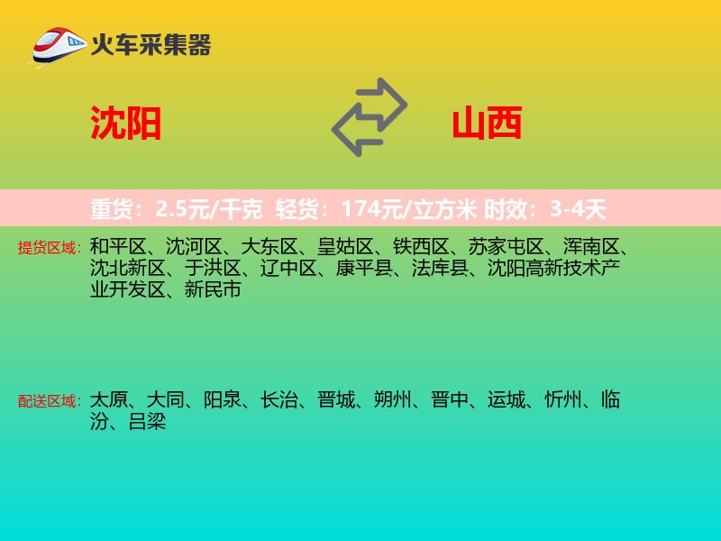 沈阳到山西物流专线