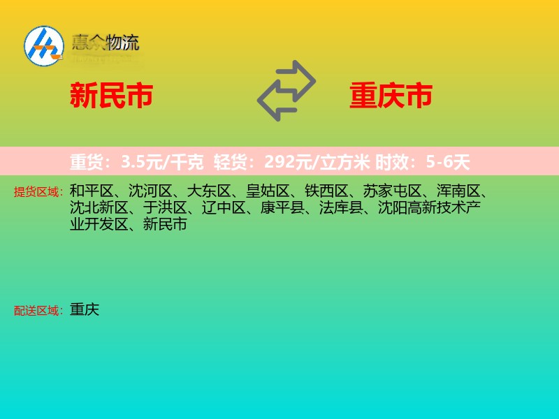 新民市到重庆市长途搬家