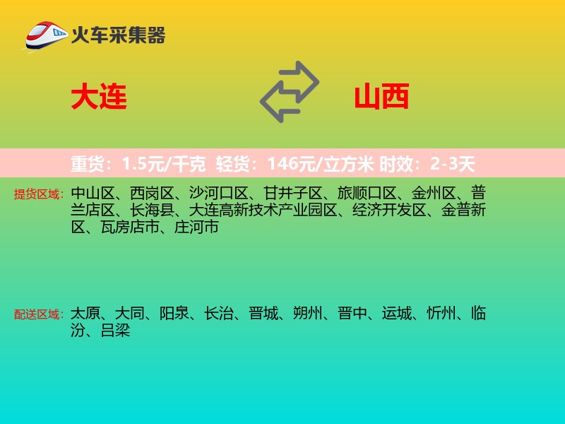 大连到山西物流专线