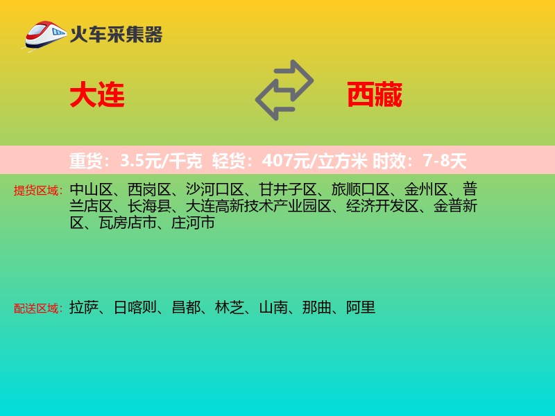 大连到西藏物流专线