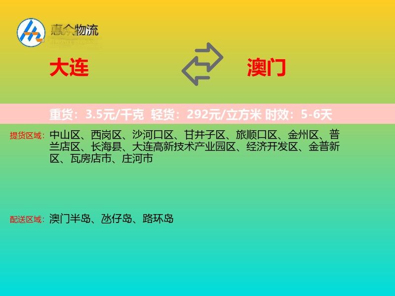 大连到澳门轿车托运