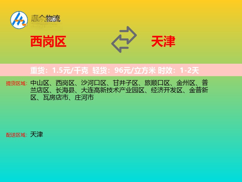 西岗区到天津物流专线