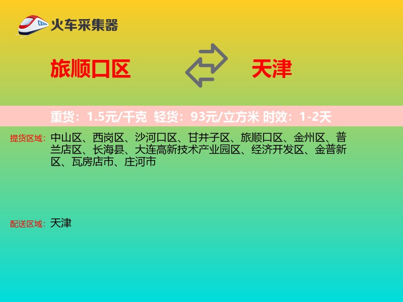 旅顺口区到天津物流专线