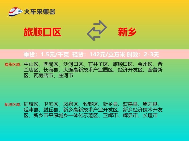 旅顺口区到新乡物流专线