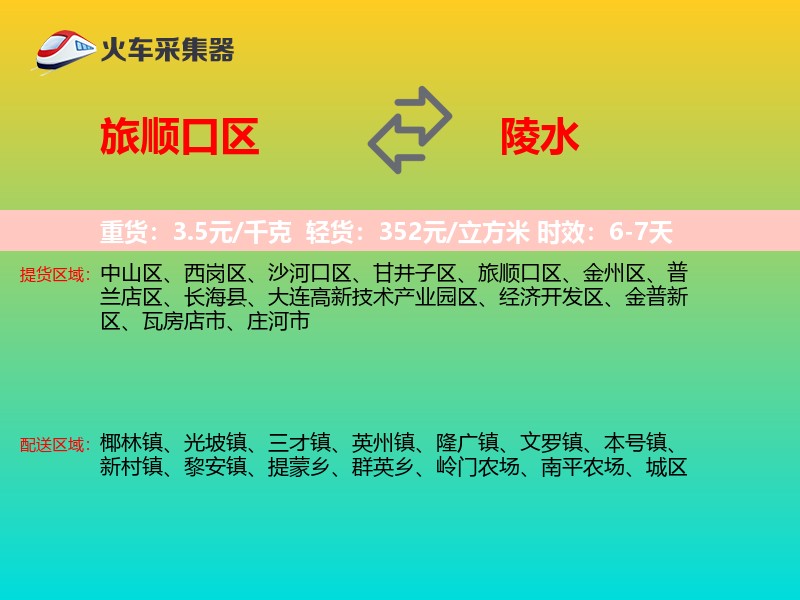 旅顺口区到陵水物流专线