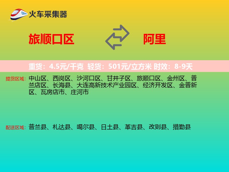 旅顺口区到阿里物流专线