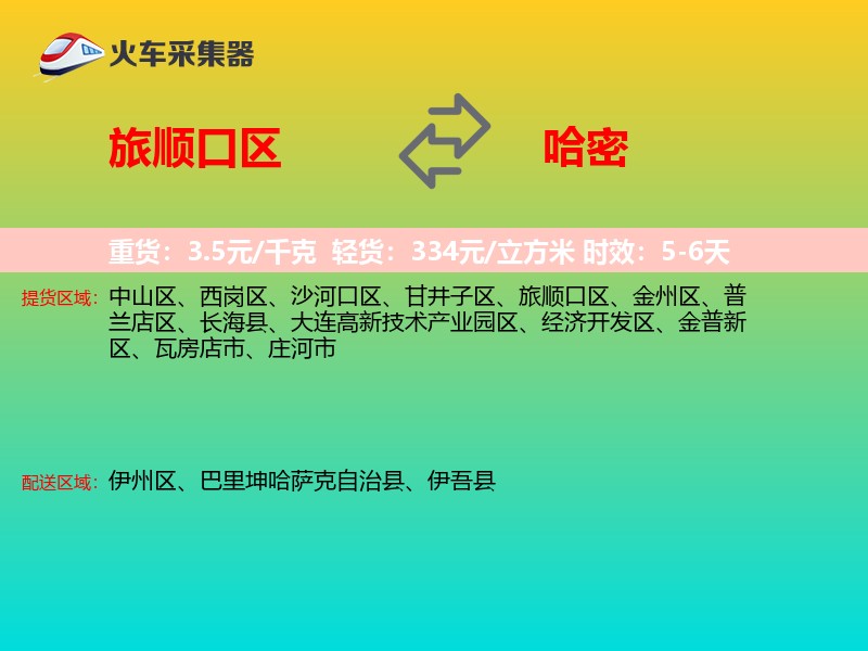 旅顺口区到哈密物流专线