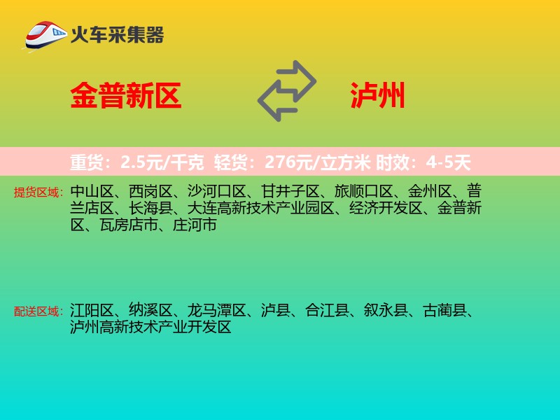金普新区到泸州物流专线