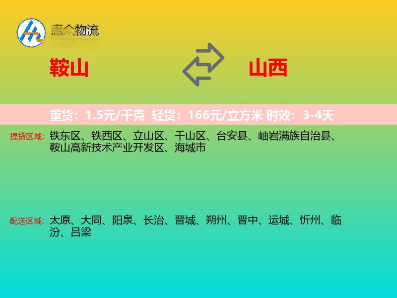 鞍山到山西轿车托运