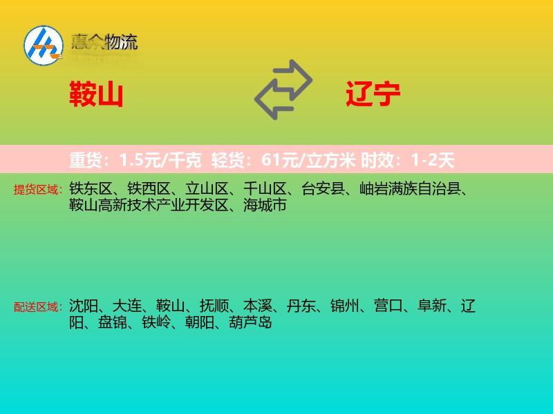 鞍山到辽宁轿车托运