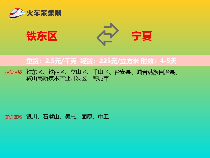 铁东区到宁夏长途搬家
