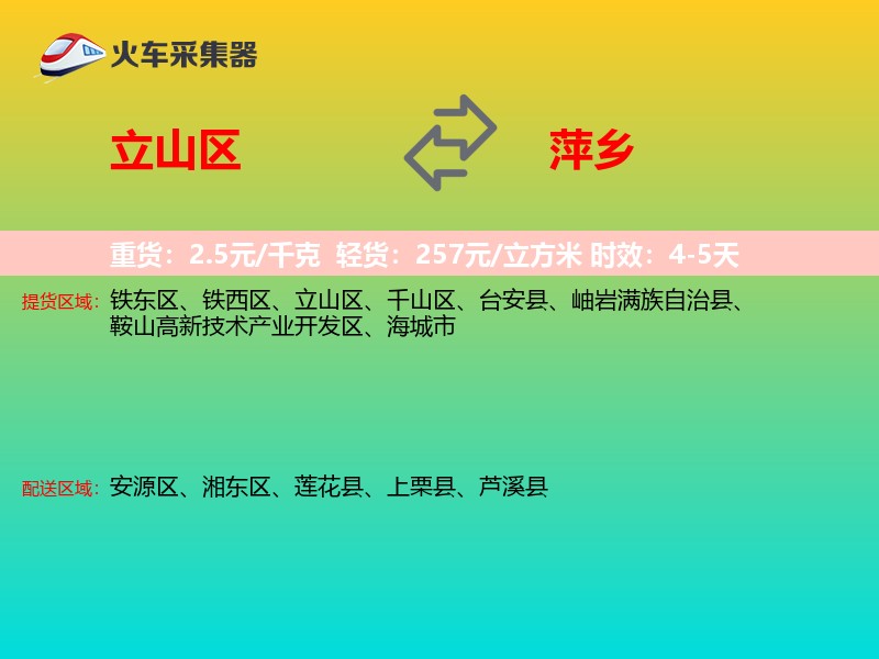 立山区到萍乡物流专线