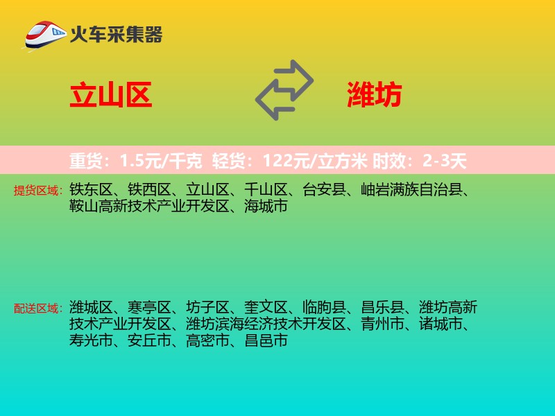 立山区到潍坊物流专线