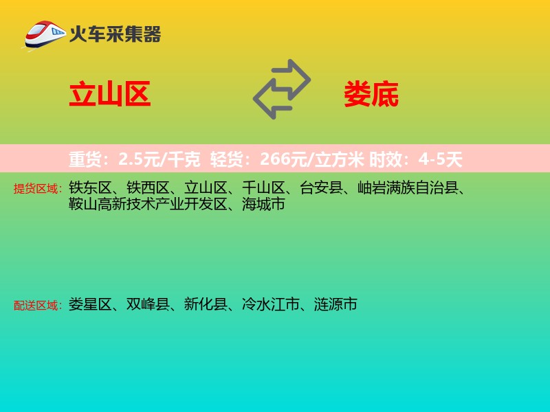 立山区到娄底物流专线