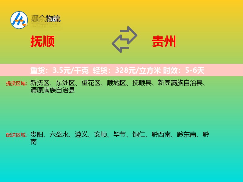 抚顺到贵州轿车托运