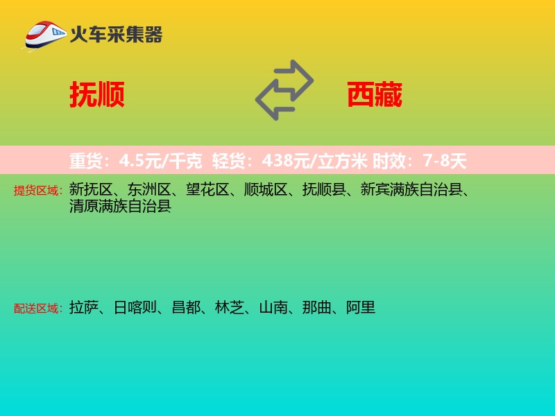 抚顺到西藏物流专线