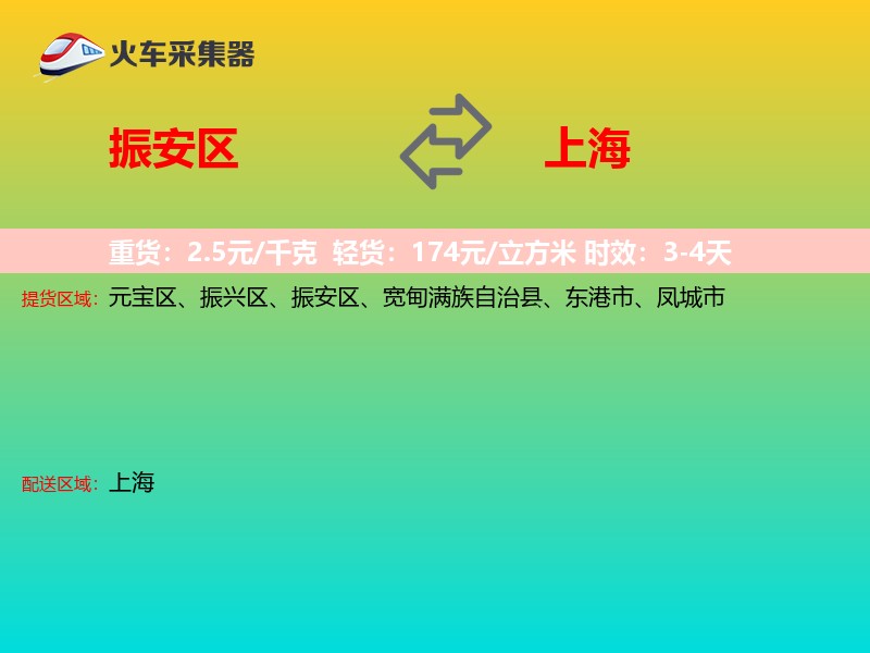 振安区到上海物流专线