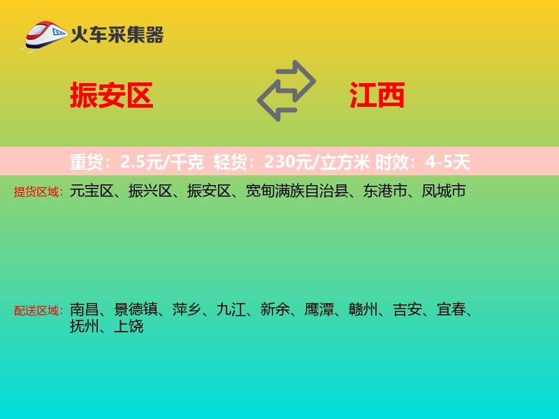 振安区到江西物流专线