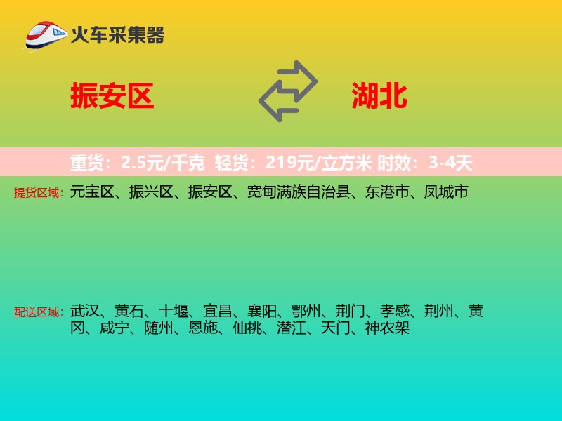 振安区到湖北物流专线