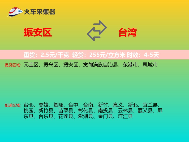 振安区到台湾轿车托运