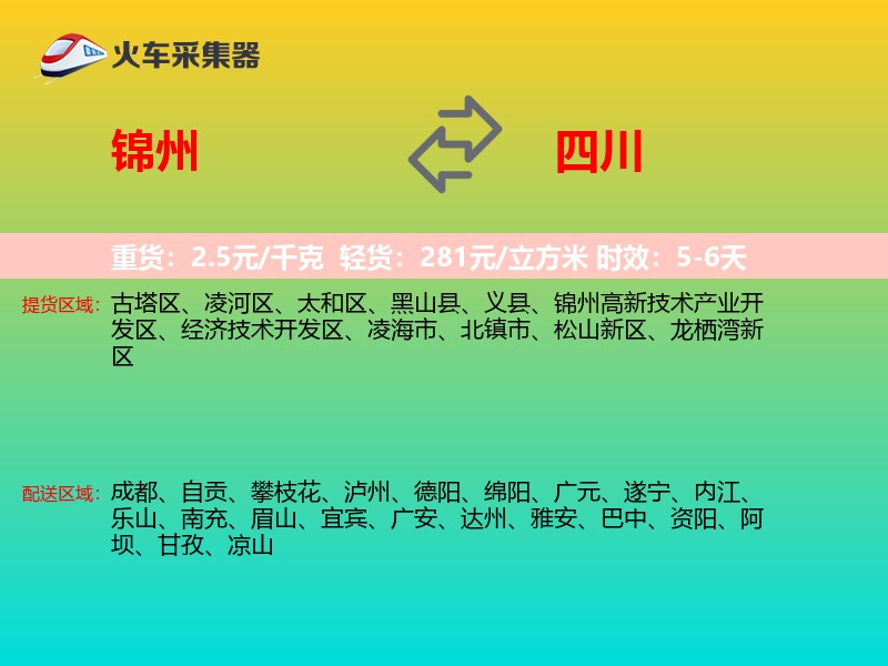锦州到四川长途搬家